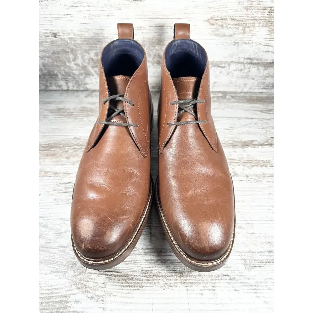 Men's Cole Haan Kennedy Grand Brown Leather Waterproof Chukka Boots Sz 10M EUC!